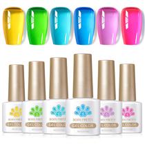 Conjunto de Esmaltes em Gel Born Pretty Ice Jelly Neon - 6 Unidades de 7ml