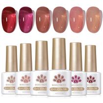 Conjunto de Esmaltes em Gel Born Pretty Jelly Wine 7ml (6 Unidades)