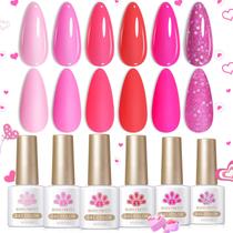 Conjunto de Esmaltes em Gel Born Pretty Neon Pink 7ml (6 Cores)