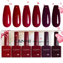 Conjunto de esmaltes em gel CANNI 6 cores, 9 mL, sem hema, vermelho escuro