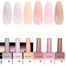 Conjunto de Esmaltes em Gel CANNI Jelly Nude Pink - 9ml x 6 Unidades com LED UV