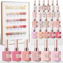 Conjunto de Esmaltes em Gel Double Rhythm - 28 Cores Nude Rosa (15ml) - T24-3
