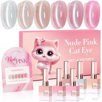 Conjunto de esmaltes em gel Double Rhythm Cat Eye 15 mL x 6 (prata)