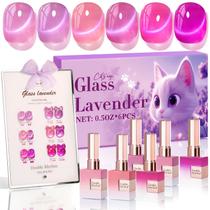 Conjunto de esmaltes em gel Double Rhythm Cat Eye 15 mL x 6 roxo