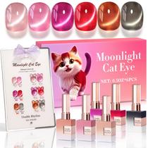 Conjunto de esmaltes em gel Double Rhythm Cat Eye 15 mL x 6 (vidro)