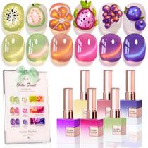 Conjunto de esmaltes em gel Double Rhythm Fruit Cat Eye 15mL x6
