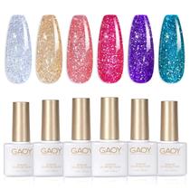 Conjunto de Esmaltes em Gel GAOY Disco Glitter - 6 Cores Arco-Íris (7,3ml) Conjunto de Esmaltes em Gel GAOY Disco Glitter - 6 Cores Arco-Íris (7,3ml)