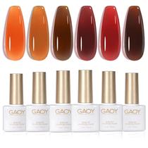 Conjunto de Esmaltes em Gel GAOY Jelly Brown - 6 Cores de 7,3 mL (UV/LED)