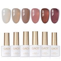 Conjunto de Esmaltes em Gel GAOY Jelly Brown White - 6 Cores de 7,3 mL