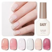 Conjunto de Esmaltes em Gel GAOY Jelly Nude Pink - 6 Cores de 6,5ml