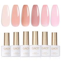 Conjunto de Esmaltes em Gel GAOY Jelly Nude Pink - 6 Cores de 7,3 mL