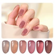 Conjunto de Esmaltes em Gel GAOY Jelly Pink Nude - 6 Cores de 7,3ml Conjunto de Esmaltes em Gel GAOY Jelly Pink Nude - 6 Cores de 7,3ml