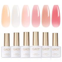 Conjunto de Esmaltes em Gel GAOY - Milky White e Jelly Nude (7,3ml - 6 Unidades)