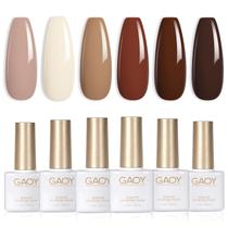 Conjunto de Esmaltes em Gel GAOY Nude Brown Fall - 6 Cores de 7,3ml