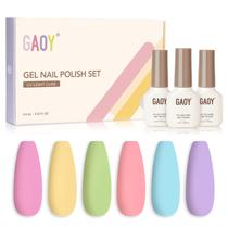 Conjunto de Esmaltes em Gel GAOY Pastel - 6 Cores de 6,5ml - Para Salão e DIY Conjunto de Esmaltes em Gel GAOY Pastel - 6 Cores de 6,5ml - Para Salão e DIY