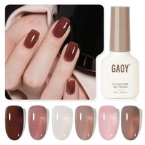 Conjunto de Esmaltes em Gel GAOY Rose Brown Jelly - 6 Cores de 6,5ml Conjunto de Esmaltes em Gel GAOY Rose Brown Jelly - 6 Cores de 6,5ml