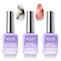 Conjunto de esmaltes em gel GELLEN Clear Base Top Coat & Blooming Gel