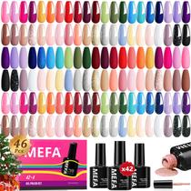 Conjunto de Esmaltes em Gel MEFA - 46 Unidades com 42 Cores, Base e Top Coat Conjunto de Esmaltes em Gel MEFA - 46 Unidades com 42 Cores, Base e Top Coat