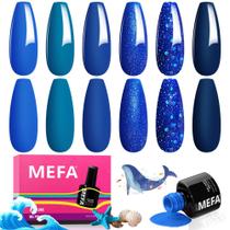 Conjunto de Esmaltes em Gel MEFA Blue - 6 Cores Midnight Navy Blue Conjunto de Esmaltes em Gel MEFA Blue - 6 Cores Midnight Navy Blue