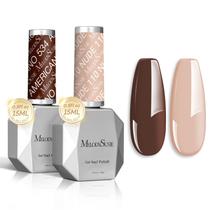Conjunto de esmaltes em gel MelodySusie Thick 15 ml Brown & Nude x2