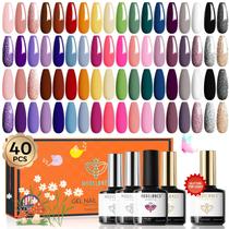 Conjunto de Esmaltes em Gel Modelones - 40 Unidades com 36 Cores, Base e Top Coat Conjunto de Esmaltes em Gel Modelones - 40 Unidades com 36 Cores, Base e Top Coat