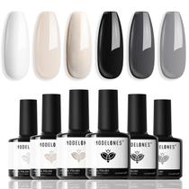 Conjunto de Esmaltes em Gel Modelones - 6 Cores (Branco e Preto)