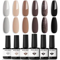 Conjunto de esmaltes em gel modelones Chocolate Brown Black Nude