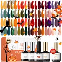 Conjunto de esmaltes em gel Modelones Fall 40 cores com base e camada superior