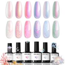 Conjunto de Esmaltes em Gel Modelones Pearl - 6 Cores Aurora Iridiscente Conjunto de Esmaltes em Gel Modelones Pearl - 6 Cores Aurora Iridiscente