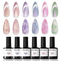 Conjunto de Esmaltes em Gel Modelones Pearl - 6 Cores com Imã Conjunto de Esmaltes em Gel Modelones Pearl - 6 Cores com Imã