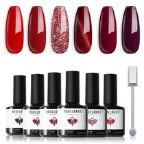 Conjunto de Esmaltes em Gel Modelones Red Ruby Sparks - 6 Cores de 7ml
