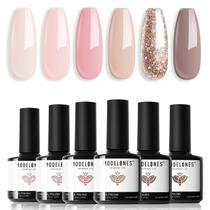 Conjunto de esmaltes em gel modelos Nude 6 Colors Glitter Conjunto de esmaltes em gel modelos Nude 6 Colors Glitter