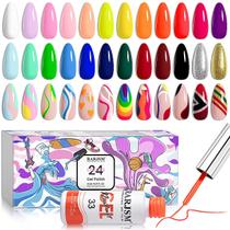 Conjunto de Esmaltes em Gel RARJSM - 24 Cores de 8ml - Secagem UV/LED