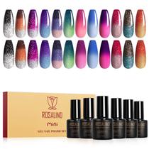Conjunto de Esmaltes em Gel ROSALIND 12 Unidades com Mudança de Cor por Temperatura UV Conjunto de Esmaltes em Gel ROSALIND 12 Unidades com Mudança de Cor por Temperatura UV