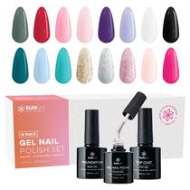 Conjunto de Esmaltes em Gel SUNUV (16 Cores, 7,5ml) - Hema Free com Base e Top Coat