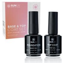 Conjunto de esmaltes em gel SUNUV Gel Top Coat e Base Coat 15mL x2 Conjunto de esmaltes em gel SUNUV Gel Top Coat e Base Coat 15mL x2