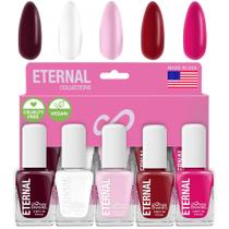 Conjunto de esmaltes Eternal 5x13,5 ml rosa vermelho branco EUA