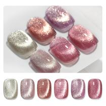 Conjunto de Esmaltes GAOY Glitter Cat Eye Pink Galaxy - 6 Unidades de 7,3ml Conjunto de Esmaltes GAOY Glitter Cat Eye Pink Galaxy - 6 Unidades de 7,3ml
