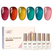 Conjunto de esmaltes GAOY Jelly Gel 6 cores 6,5 ml para manicure Conjunto de esmaltes GAOY Jelly Gel 6 cores 6,5 ml para manicure