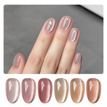 Conjunto de esmaltes GAOY Jelly Pink Silver Cat Eye com ímã Conjunto de esmaltes GAOY Jelly Pink Silver Cat Eye com ímã