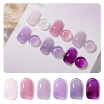 Conjunto de Esmaltes GAOY Jelly Purple Gel - 6 Cores de 6,5 mL Conjunto de Esmaltes GAOY Jelly Purple Gel - 6 Cores de 6,5 mL