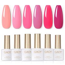 Conjunto de esmaltes GAOY Pink Gel 6 cores Neon Light 7,3 mL Conjunto de esmaltes GAOY Pink Gel 6 cores Neon Light 7,3 mL