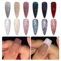 Conjunto de esmaltes GAOY Reflective Glitter 6 cores 7,3 ml UV LED