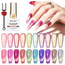 Conjunto de Esmaltes Gel Cat Eye Bevimee - 10 Cores com Ímã (8ml)