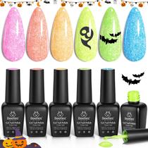 Conjunto de esmaltes Glitter Gel Beetles, 6 cores, 7,5 ml, presente de Halloween Conjunto de esmaltes Glitter Gel Beetles, 6 cores, 7,5 ml, presente de Halloween