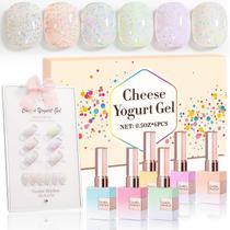Conjunto de esmaltes Glitter Gel Double Rhythm 15 mL x 6 com placa de exibição