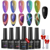 Conjunto de esmaltes MIZHSE 9D Cat Eye Gel 10mL 6 cores com ímã Conjunto de esmaltes MIZHSE 9D Cat Eye Gel 10mL 6 cores com ímã