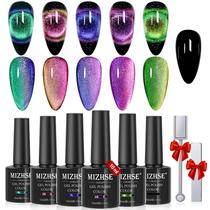 Conjunto de Esmaltes MIZHSE 9D Cat Eye Gel - 6 Cores de 10ml com 2 Ímãs Conjunto de Esmaltes MIZHSE 9D Cat Eye Gel - 6 Cores de 10ml com 2 Ímãs