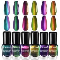 Conjunto de esmaltes Morovan Holographic Metallic 7mL x6 Gift