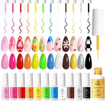 Conjunto de esmaltes Nail Art Beetles, gel 2 em 1 de 12 cores para mulheres